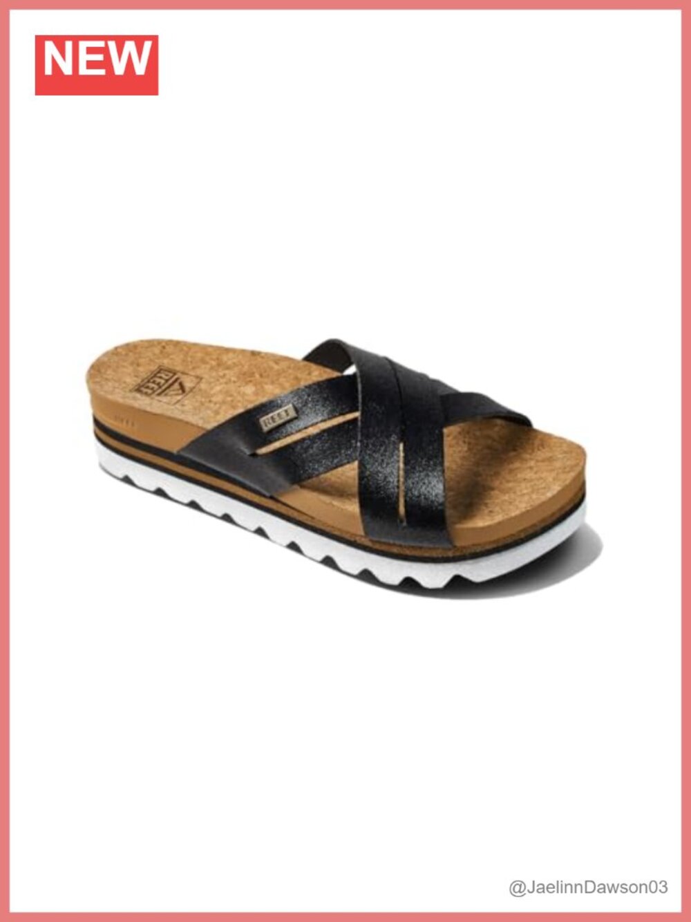 Women's Platform Slide Sandals with Arch Support, Cork Footbed